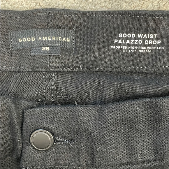 NWT Good American Good Waist Palazzo Crop Jeans Black High Rise Plus Size 28 - Picture 7 of 13